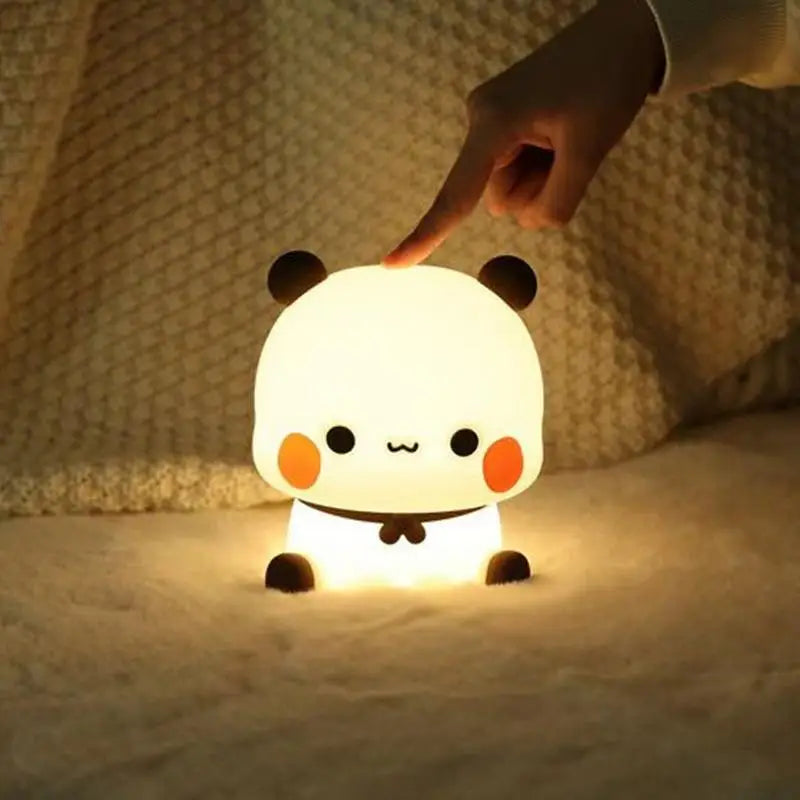 Cute Panda Night Light LED Squishy Novelty Animal Touch Night Lamp 3 Modes Dimmable Baby kids Bedroom Night light Pat Lamp eprolo