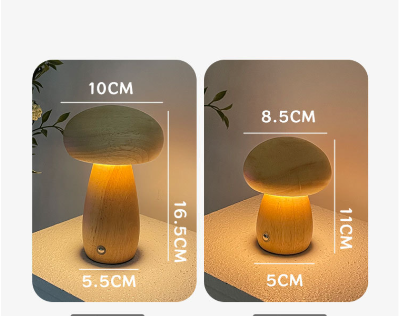 Mushroom lamp, LED charging night light, creative desk lamp, bedroom minimalist touch switch, ambient light, gift eprolo