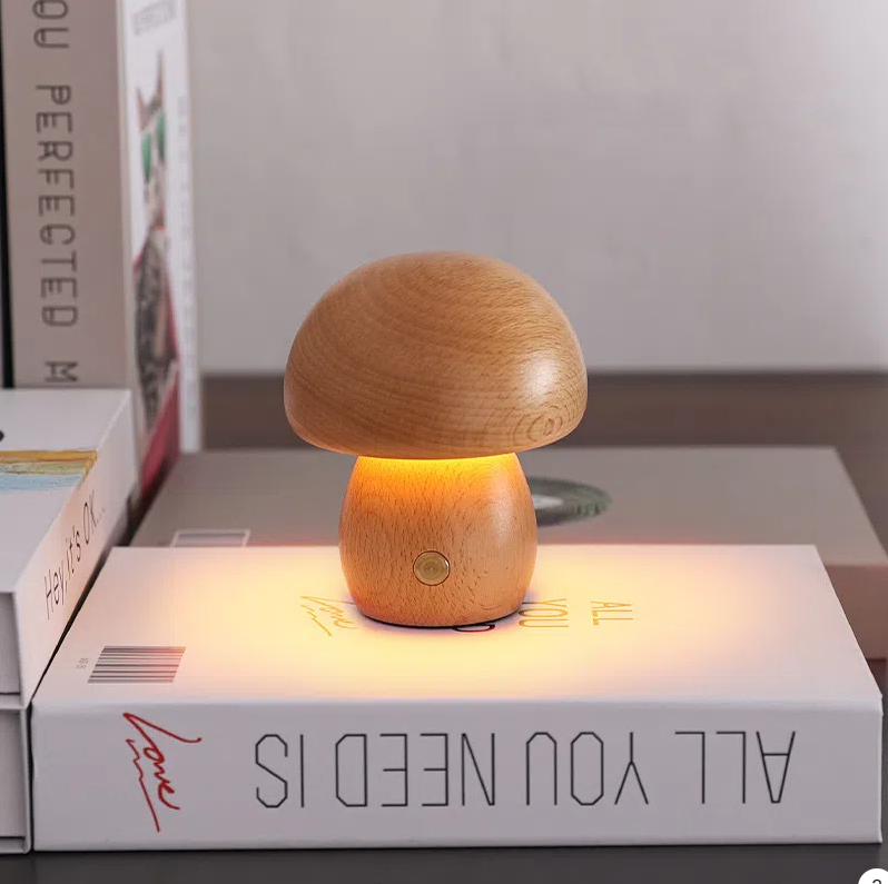 Mushroom lamp, LED charging night light, creative desk lamp, bedroom minimalist touch switch, ambient light, gift eprolo