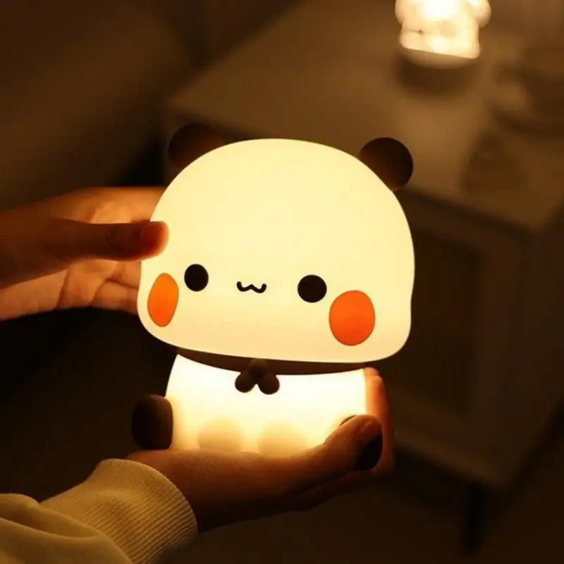 Cute Panda Night Light LED Squishy Novelty Animal Touch Night Lamp 3 Modes Dimmable Baby kids Bedroom Night light Pat Lamp eprolo