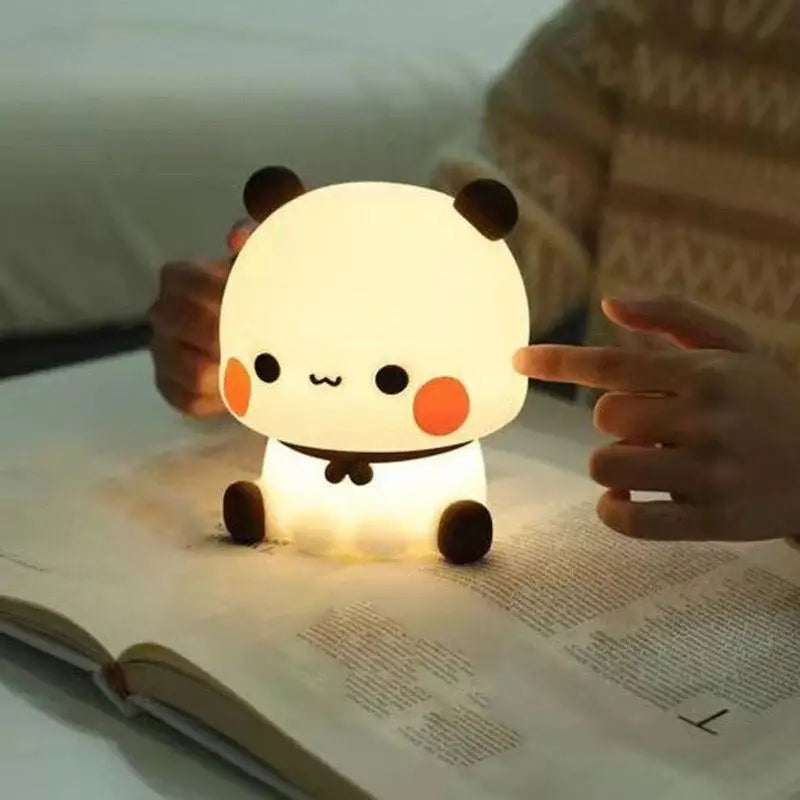 Cute Panda Night Light LED Squishy Novelty Animal Touch Night Lamp 3 Modes Dimmable Baby kids Bedroom Night light Pat Lamp eprolo