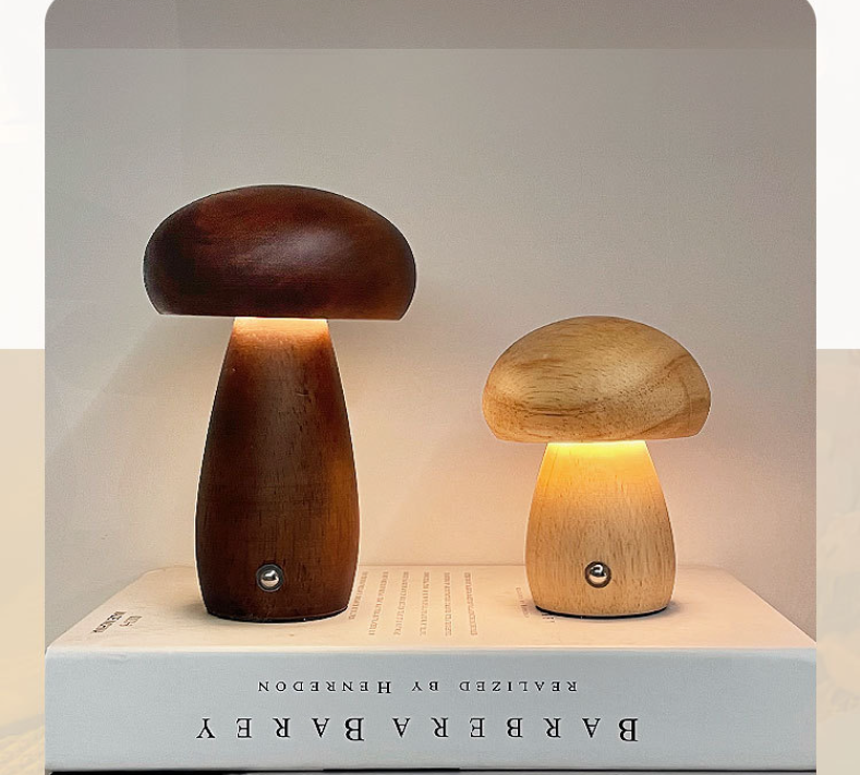 Mushroom lamp, LED charging night light, creative desk lamp, bedroom minimalist touch switch, ambient light, gift eprolo
