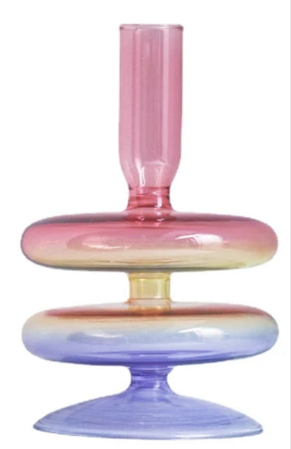 Bougeoir vase en verre coloré 3 pastel MINHBATTI