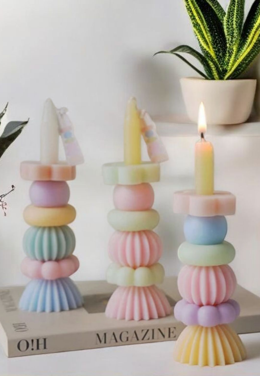 Bougie chandelle Modulable naturelle Parfumée artisanale d'aromathérapie- Élégance et Fraîcheur pour Votre Intérieur MINHBATTI