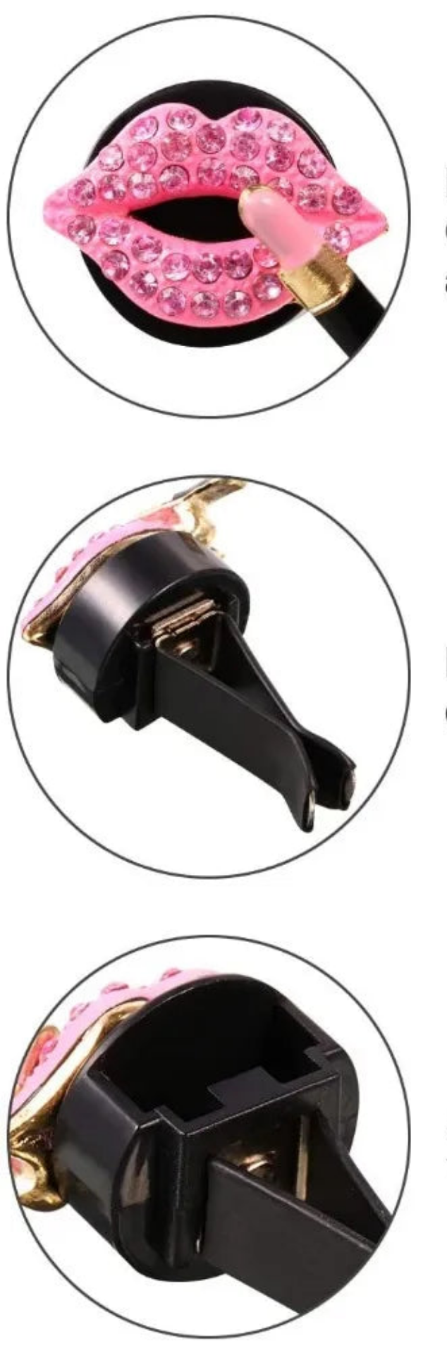 Diffuseur parfum pour voiture au glamour et rechargeable lèvres et rouge à lèvres MINHBATTI