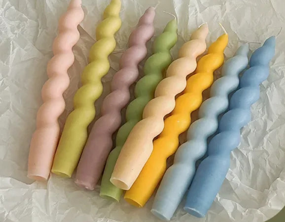 Bougie chandelle naturelle parfumée artisanale Spirale MINHBATTI