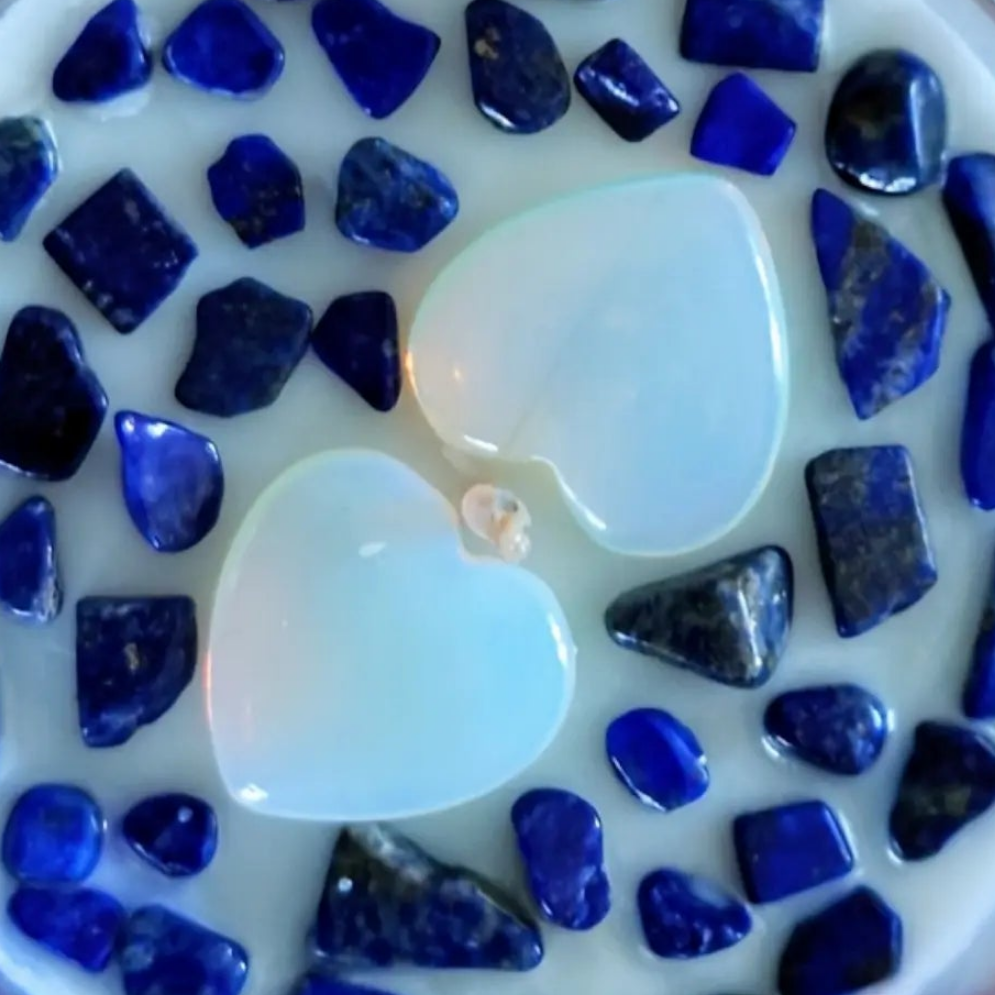 La bougie qui te veut du bien,lapis lazuli/quartz MĪNHBATTĪ