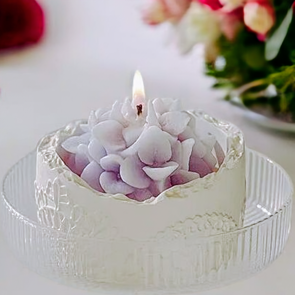 Bougie naturelle parfumée artisanale Hortensia MINHBATTI