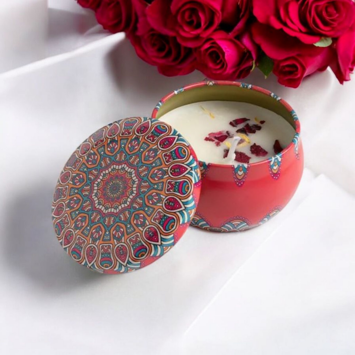 Bougie d'aromathérapie parfumée à la rose MINHBATTI