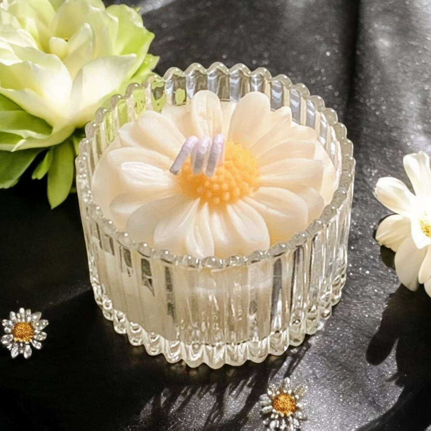 Bougie Marguerite parfumée à la cire végétale MINHBATTI