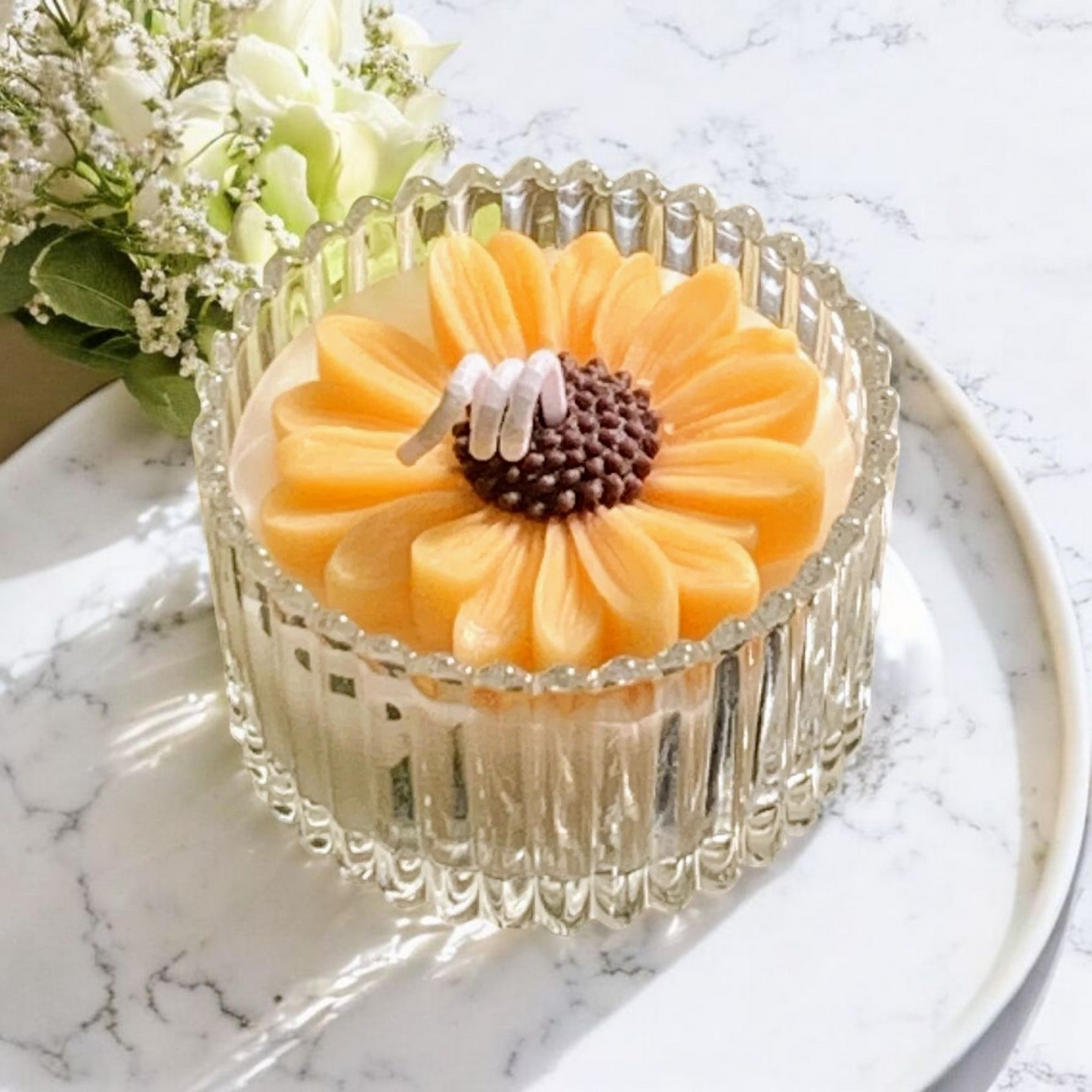 Bougie parfumée Marguerite jaune à la camomille MINHBATTI
