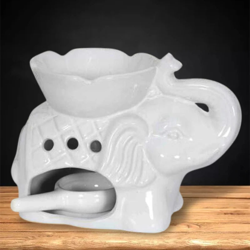 Elephant Oil Burner Wax Warmer Oil Wax Melts Fragrance Ceramic Tealight Holder MINHBATTI
