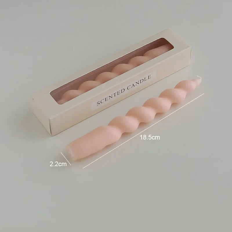 Ins Style Spiral Long Rod Candle Scented Candle Aromatherapy Soy Wax Candles Wedding Birthday Candle Party Home Decoration MINHBATTI