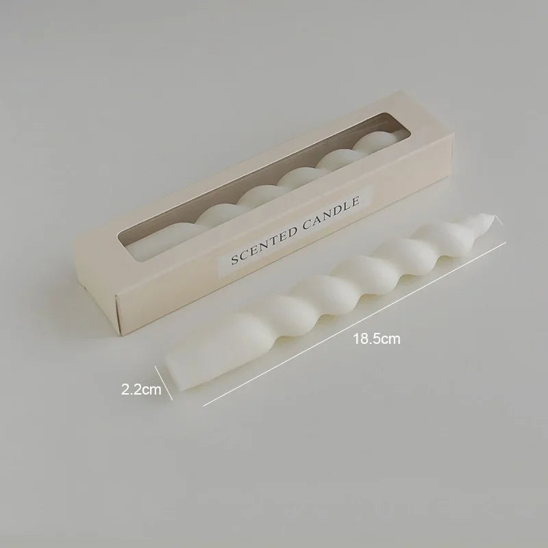 Ins Style Spiral Long Rod Candle Scented Candle Aromatherapy Soy Wax Candles Wedding Birthday Candle Party Home Decoration MINHBATTI
