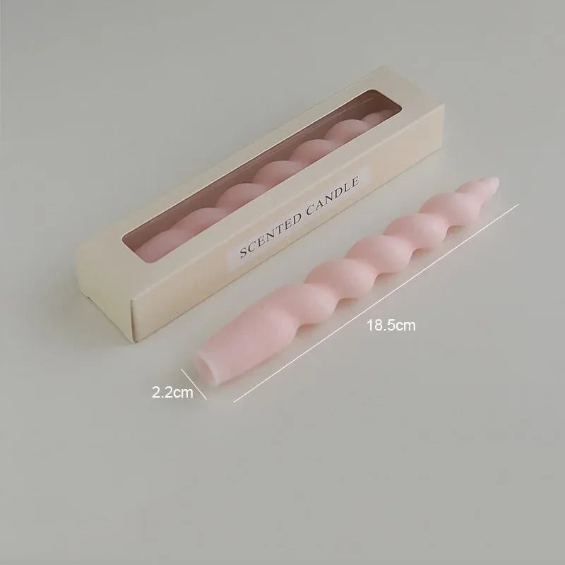 Ins Style Spiral Long Rod Candle Scented Candle Aromatherapy Soy Wax Candles Wedding Birthday Candle Party Home Decoration MINHBATTI