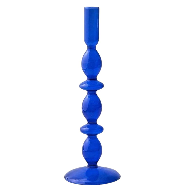 Bougeoir Bleu en verre MINHBATTI