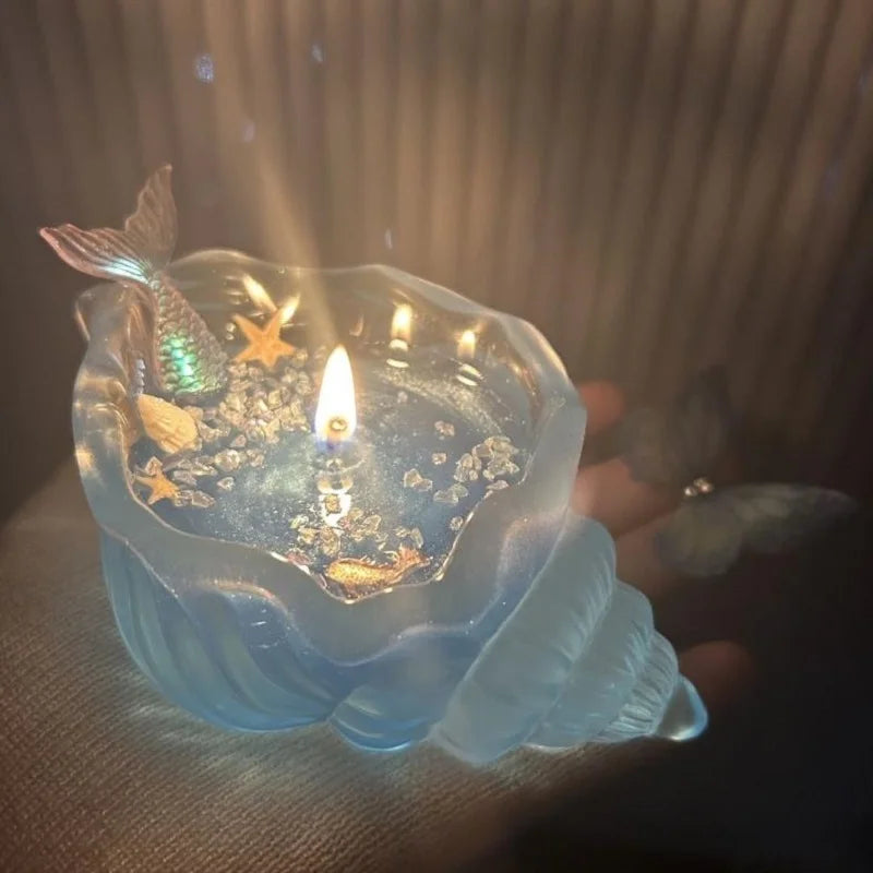 Sea Shell Aromatherapy Candle Creative Starfish Shell Scented Candle Sea Shell Candle Handmade Sea Shell Whirlpool Candles MINHBATTI