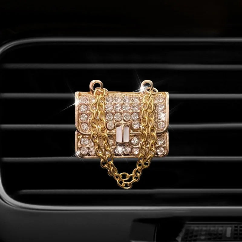Inlay Water drill Girls Purse High Heel car Air conditioning outlet perfume car perfume car interior accessories car fragrance MINHBATTI