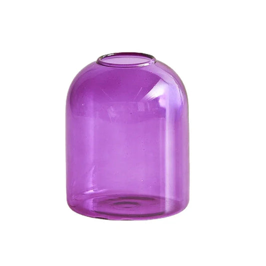 Candle Holder for Pillar Candles Stand Home Decor Colorful Glass Flower Vase Decorative Bottle Jar Storage Bowl Plant Container MINHBATTI