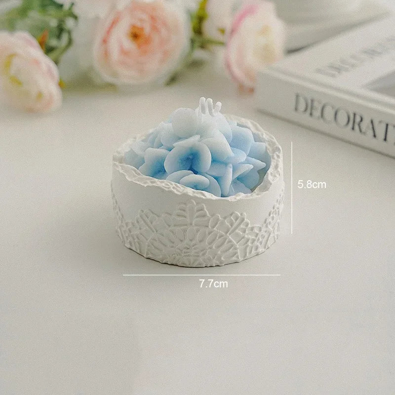 Bougie naturelle parfumée artisanale Hortensia Bleu MINHBATTI