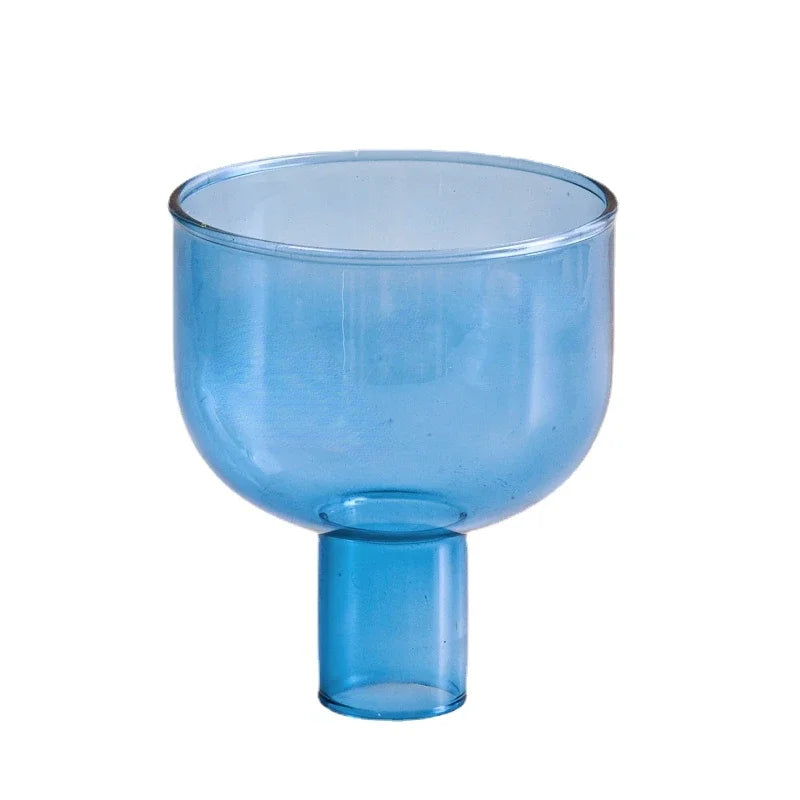 Candle Holder for Pillar Candles Stand Home Decor Colorful Glass Flower Vase Decorative Bottle Jar Storage Bowl Plant Container MINHBATTI
