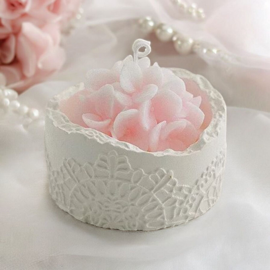 Bougie naturelle parfumée artisanale Hortensia Rose MINHBATTI