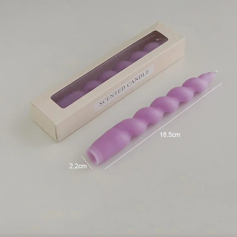 Ins Style Spiral Long Rod Candle Scented Candle Aromatherapy Soy Wax Candles Wedding Birthday Candle Party Home Decoration MINHBATTI