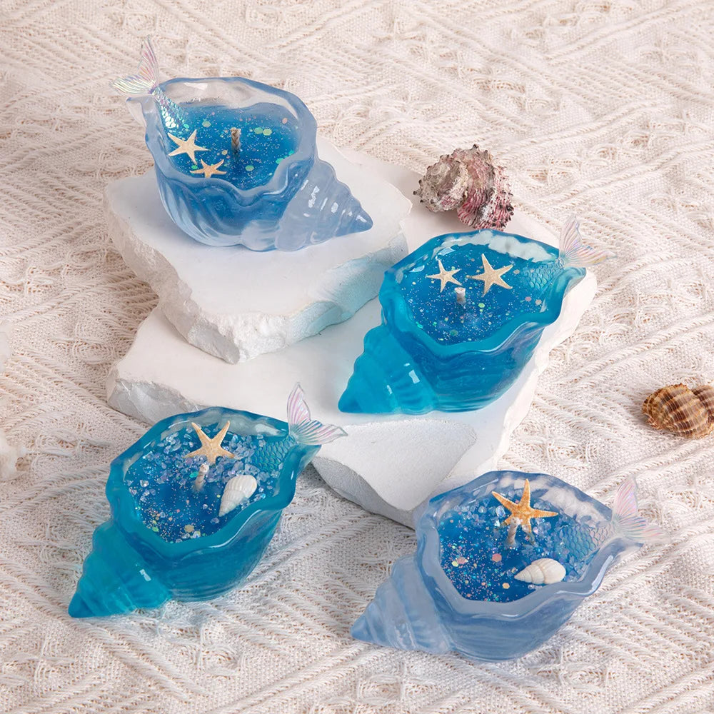 Sea Shell Aromatherapy Candle Creative Starfish Shell Scented Candle Sea Shell Candle Handmade Sea Shell Whirlpool Candles MINHBATTI