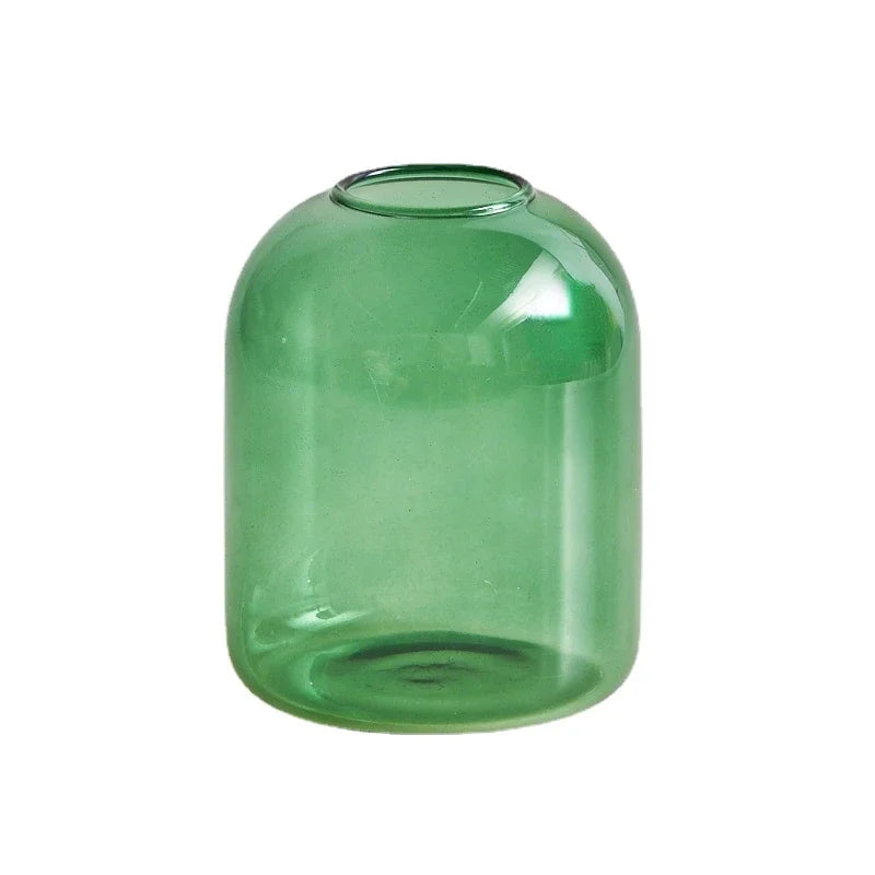 Candle Holder for Pillar Candles Stand Home Decor Colorful Glass Flower Vase Decorative Bottle Jar Storage Bowl Plant Container MINHBATTI