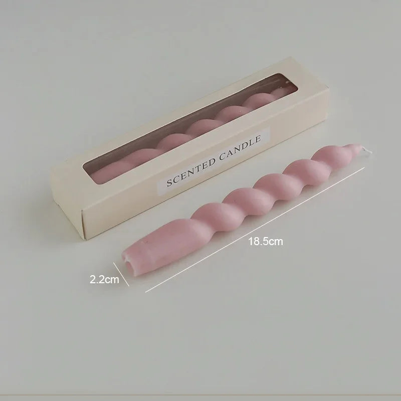 Ins Style Spiral Long Rod Candle Scented Candle Aromatherapy Soy Wax Candles Wedding Birthday Candle Party Home Decoration MINHBATTI