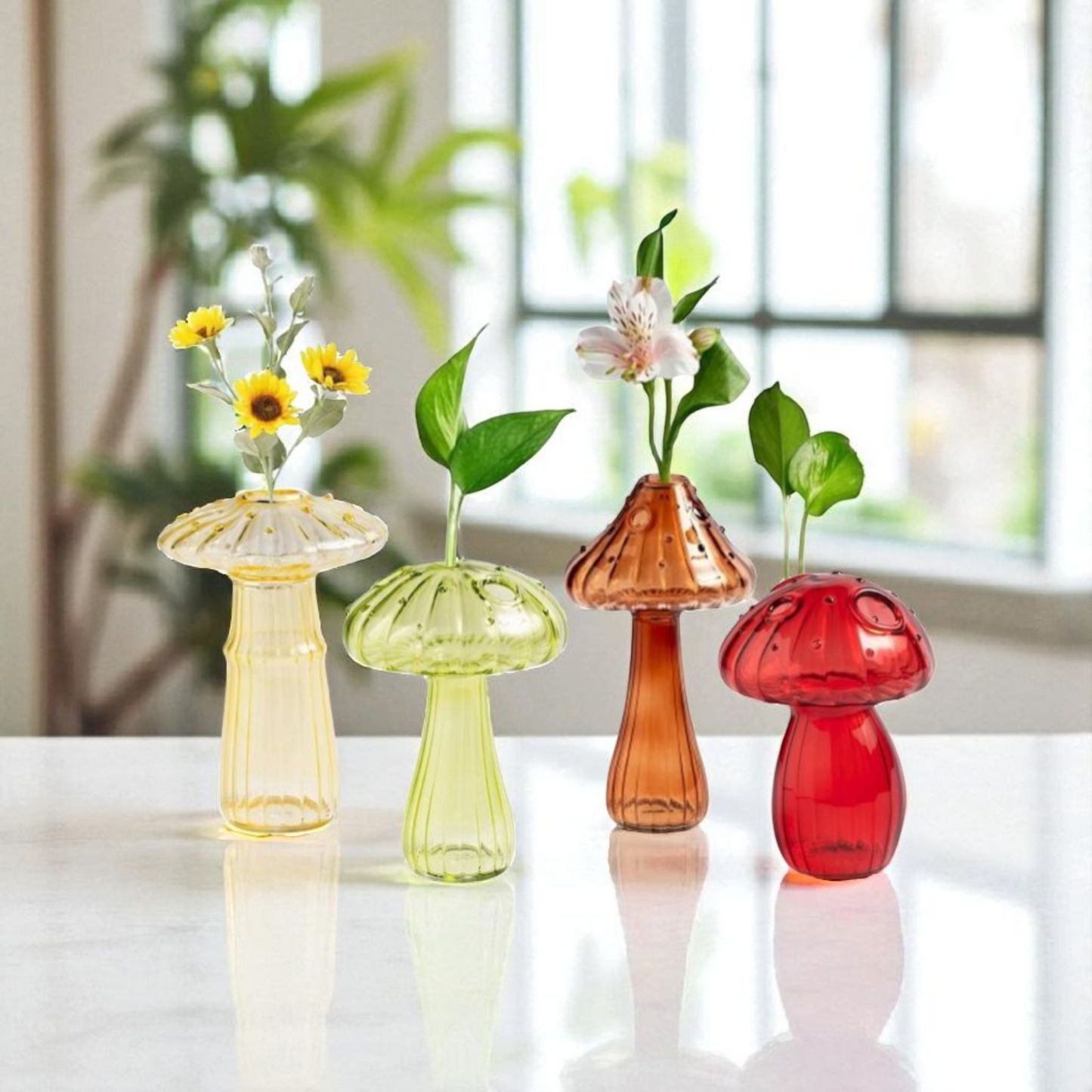 Vase Champignon en Verre – Vase Hydroponique & Décoration Maison Zen MINHBATTI