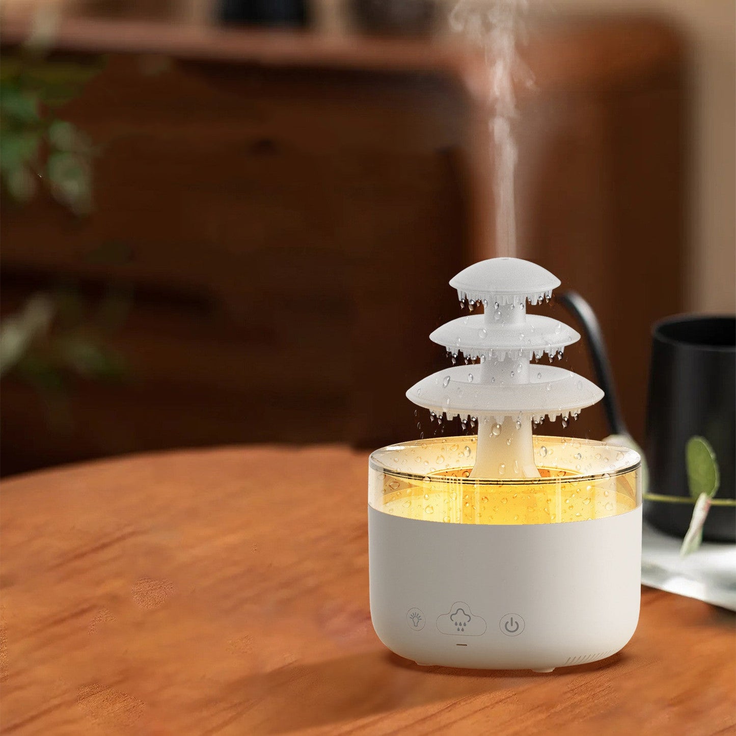 New Cloud Rain Air Humidifier Essential Oil Aromatherapy Diffuser USB Mute Mist Air Humidifier With Colorful Light MINHBATTI