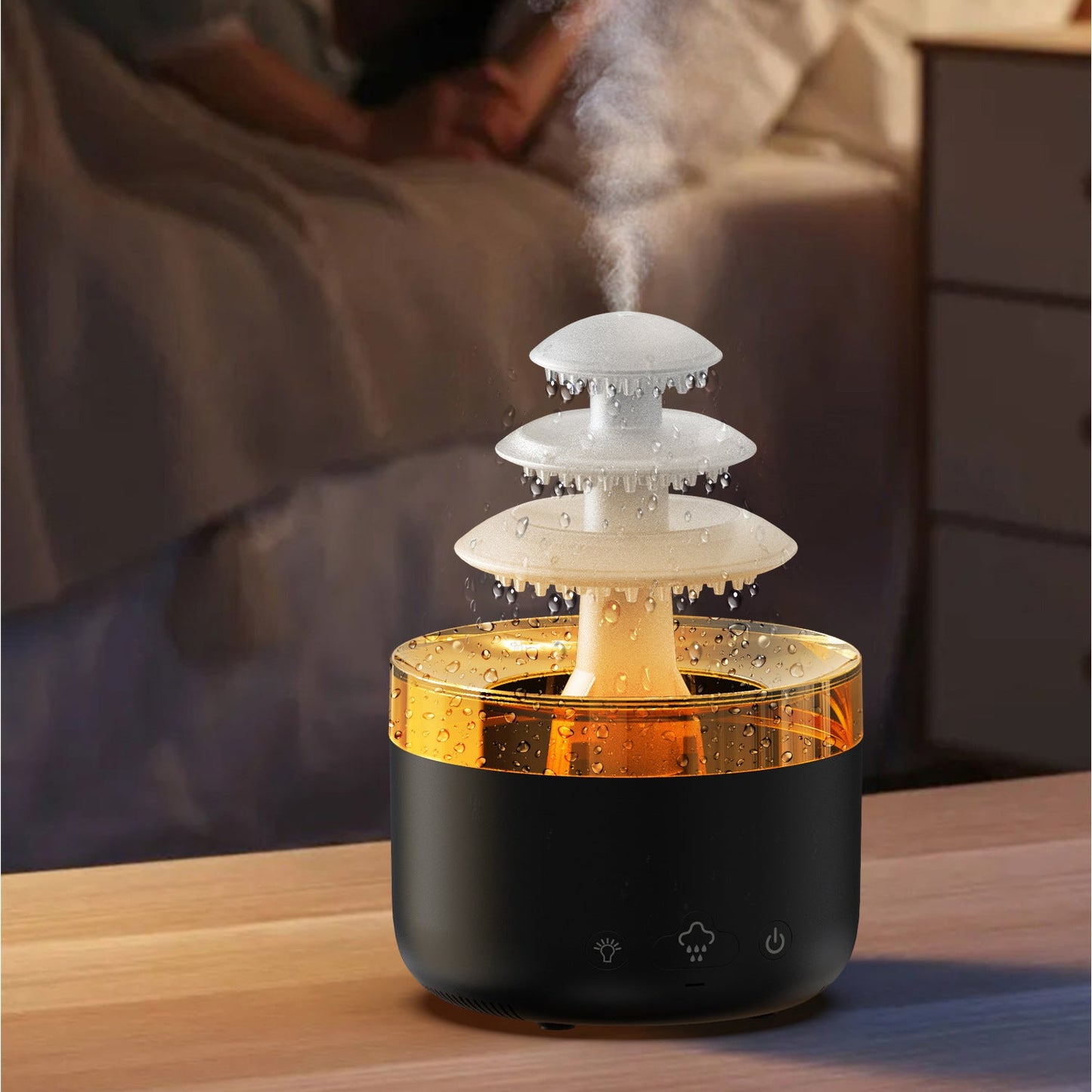 New Cloud Rain Air Humidifier Essential Oil Aromatherapy Diffuser USB Mute Mist Air Humidifier With Colorful Light MINHBATTI