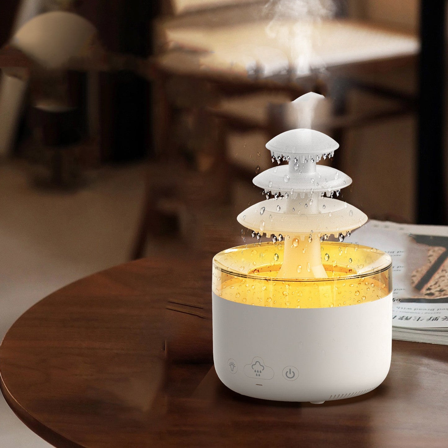 New Cloud Rain Air Humidifier Essential Oil Aromatherapy Diffuser USB Mute Mist Air Humidifier With Colorful Light MINHBATTI