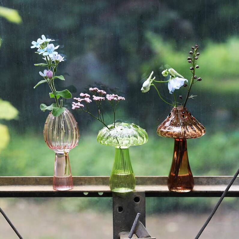 Vase Champignon en Verre – Vase Hydroponique & Décoration Maison Zen MINHBATTI