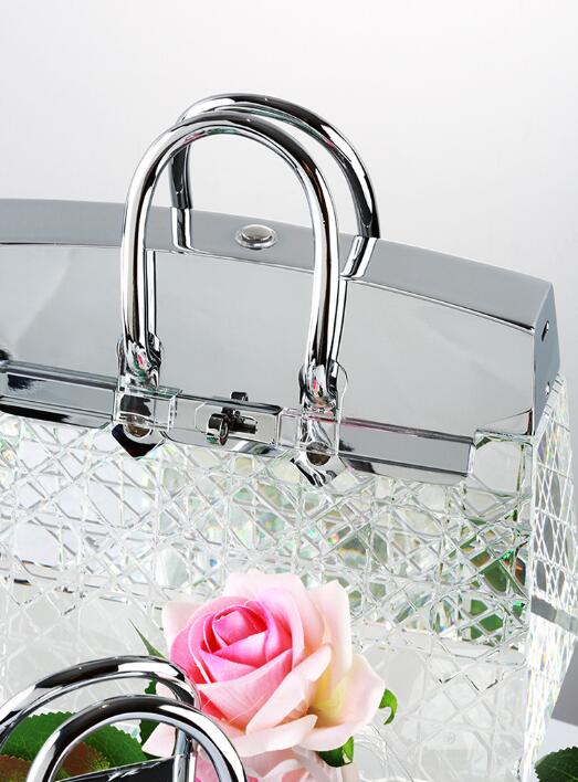 Lampe Cristal Sac à Main – Lampe de Table Décorative Portable & Rechargeable