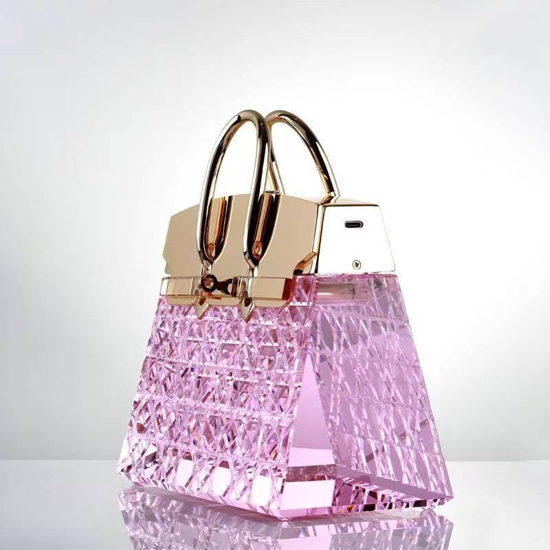 Lampe Cristal Sac à Main – Lampe de Table Décorative Portable & Rechargeable