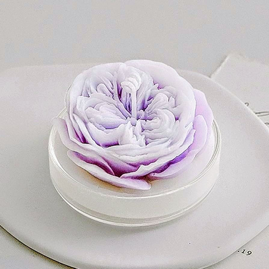 Bougie naturelle parfumée artisanale fleur violet lavande MINHBATTI