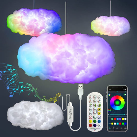 Lampe Nuage LED RGB – Veilleuse Décorative Multicolore avec Télécommande