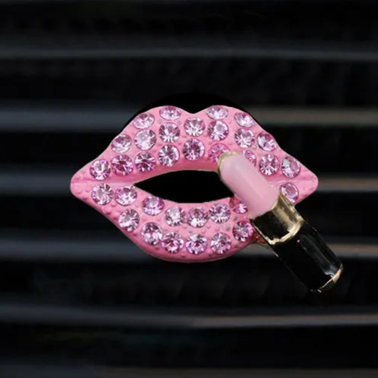 Diffuseur parfum pour voiture au glamour et rechargeable et rouge à lèvres rose clair MINHBATTI