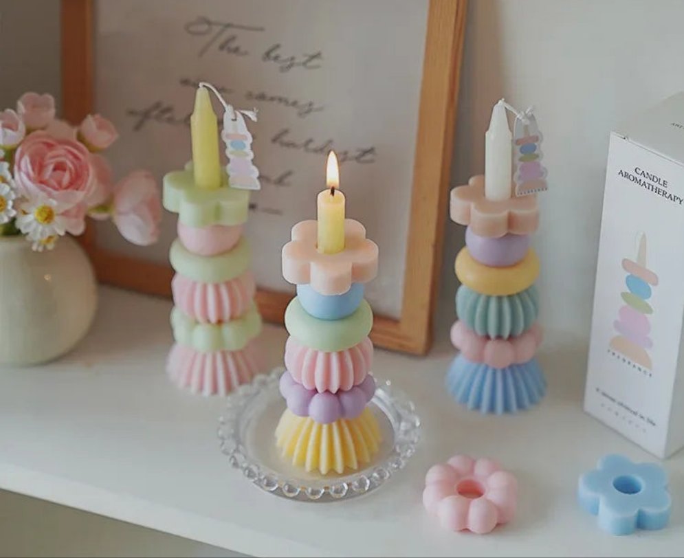 Bougie chandelle Modulable naturelle Parfumée artisanale d'aromathérapie- Élégance et Fraîcheur pour Votre Intérieur MINHBATTI