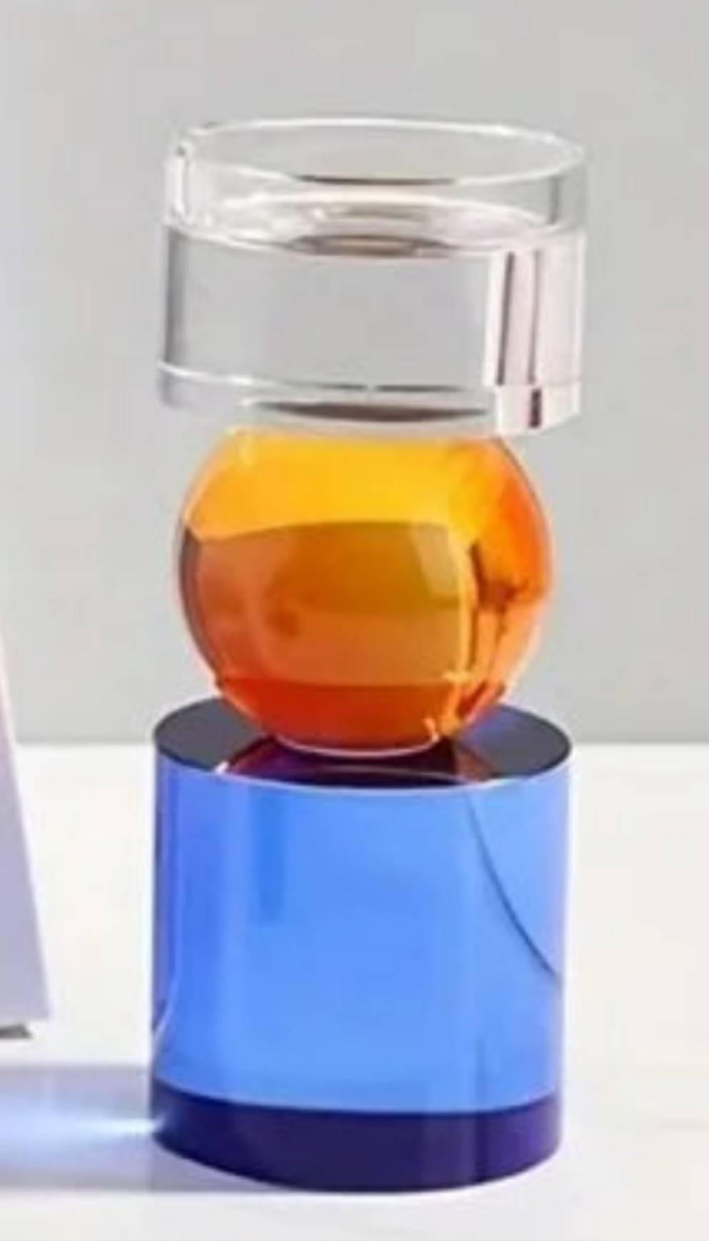 Chandelier en verre coloré, créatif et simple, forme géométrique L MINHBATTI