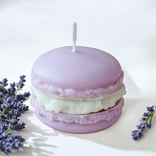 Bougie Parfumée Artisanale Macaron à la Lavande MINHBATTI