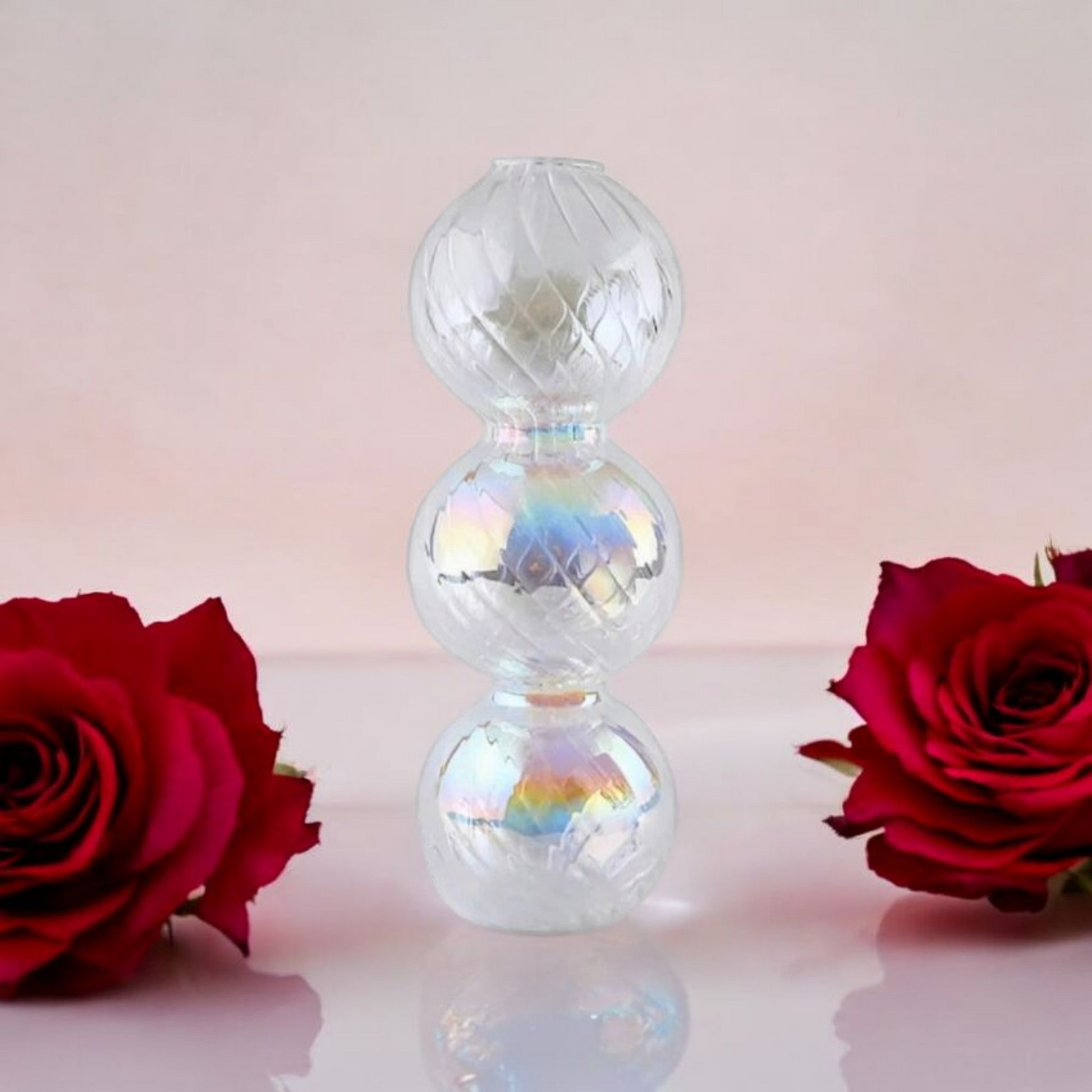 Bougeoir Arc en ciel irisé en verre Bougeoir vase Verre Arc en ciel irisé MINHBATTI