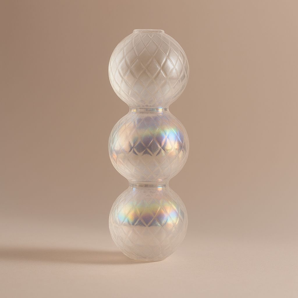 Bougeoir Arc en ciel irisé en verre Bougeoir vase Verre Arc en ciel irisé MINHBATTI