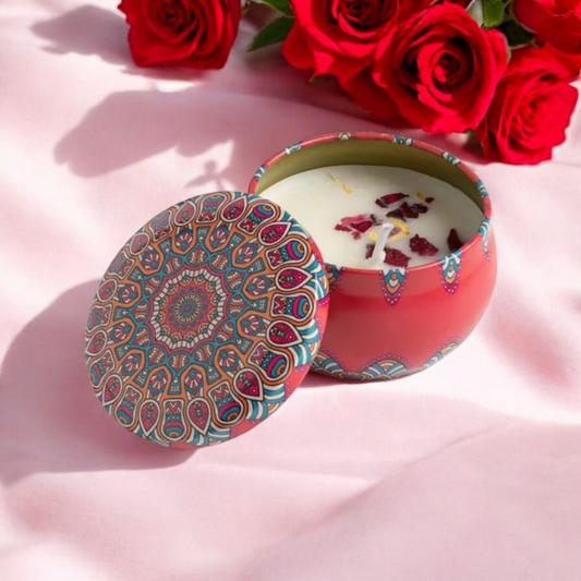 Bougie d'aromathérapie parfumée à la rose MINHBATTI