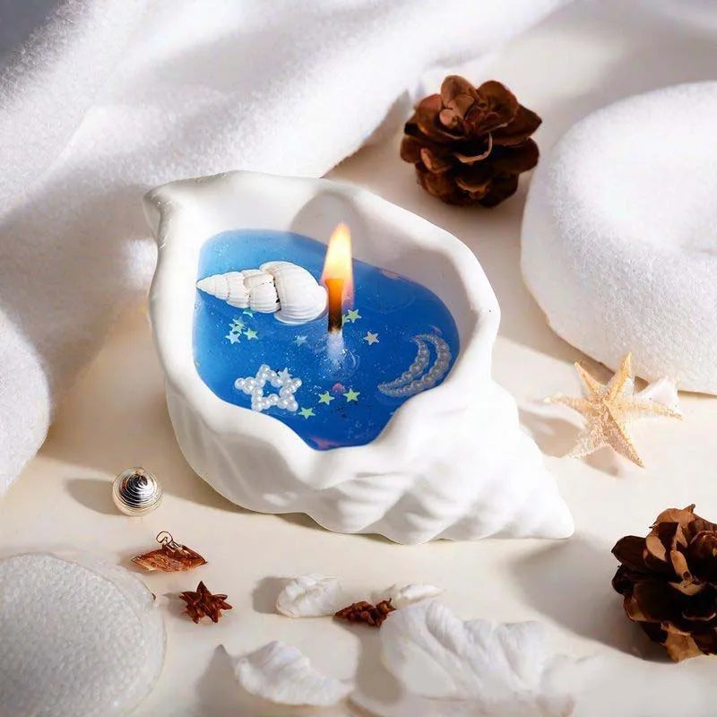 Sea Shell Aromatherapy Candle Creative Starfish Shell Scented Candle Sea Shell Candle Handmade Sea Shell Whirlpool Candles MINHBATTI