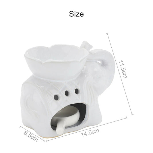 Elephant Oil Burner Wax Warmer Oil Wax Melts Fragrance Ceramic Tealight Holder MINHBATTI