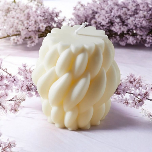 Bougie artisanale naturelle parfumée aesthetic à la Rose MINHBATTI