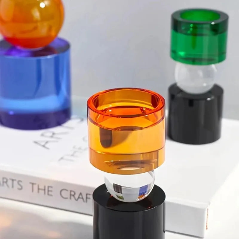 Chandelier en verre coloré, créatif et simple, forme géométrique M MINHBATTI